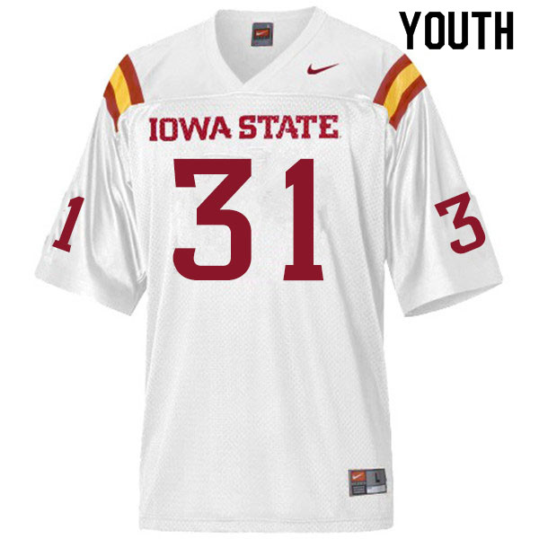 Youth #31 Virdel Edwards II Iowa State Cyclones College Football Jerseys Sale-White